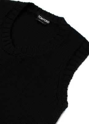 Black Wool Knitted Vest 5