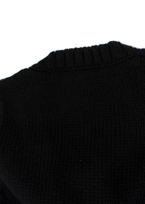 Black Wool Knitted Vest 6