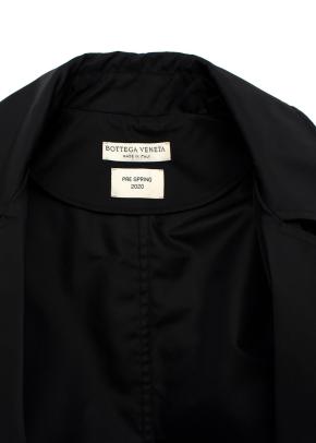 Black gabardine short trench coat 9