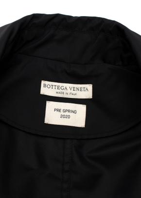 Black gabardine short trench coat 10