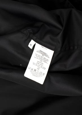 Black gabardine short trench coat 11