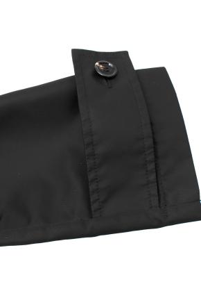 Black gabardine short trench coat 8