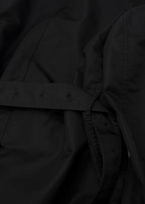 Black gabardine short trench coat 6