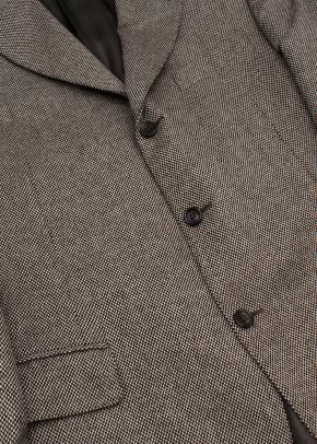 beige & black basketweave cashmere blazer 7