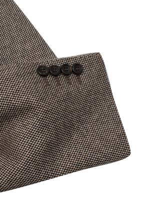 beige & black basketweave cashmere blazer 4