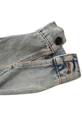 Acid-wash denim neon printed logo back jacket 4