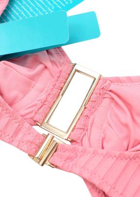 Blush-pink ribbed Bel Air underwired bikini 5