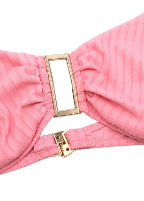 Blush-pink ribbed Bel Air underwired bikini 3