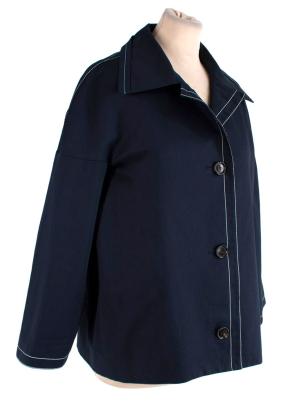 Blue Boxy Jacket with Contrast Stitching 3