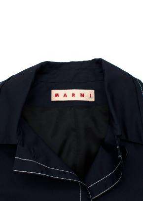 Blue Boxy Jacket with Contrast Stitching 5