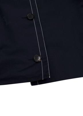 Blue Boxy Jacket with Contrast Stitching 6