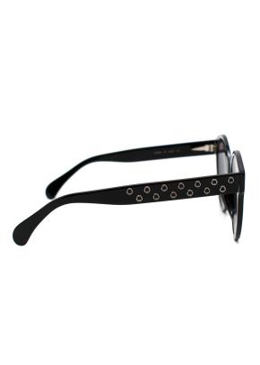 Black Grommet Embellished Round Sunglasses 6
