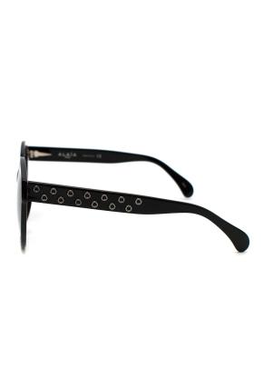 Black Grommet Embellished Round Sunglasses 5