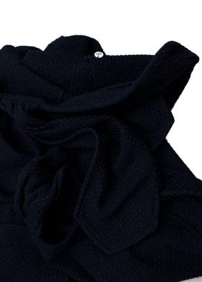 navy textured cotton tie-front cardigan 5