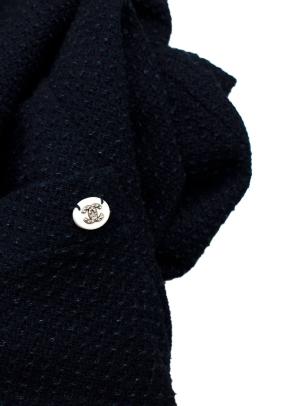 navy textured cotton tie-front cardigan 8