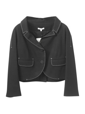 Paule Ka Black & White 3/4 Sleeve Jacket