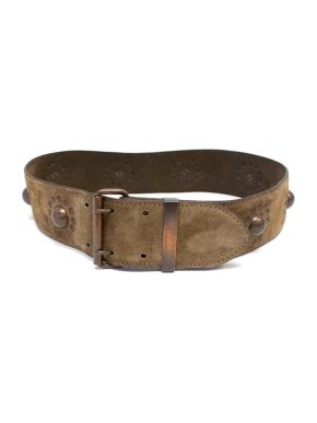Alaia Brown Studded Suede Belt