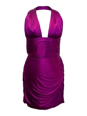 Roberto Cavalli Purple Halter Neck Mini Dress