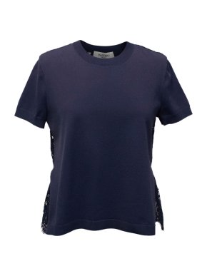 Valentino Lace Back Navy Knitted Top