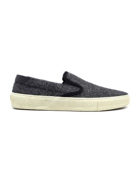Saint Laurent Grey Herringbone Slip On Trainers