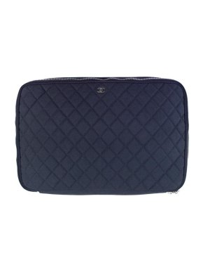 Chanel Blue Quilted 15 Inch Laptop Bag
