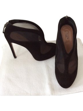 Alaia Black Suede Shoe Booties - NEVER WORN