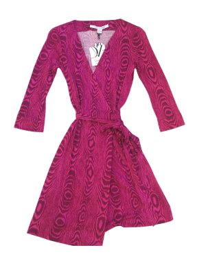 Diane von Furstenberg DVF Julian Two Pink Mini Wrap Dress