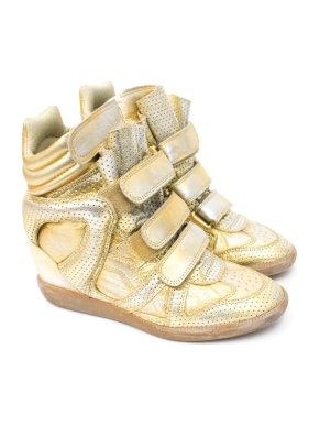 Isabel Marant Gold Metallic Bekket Sneakers