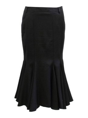Julien Macdonald Black Wool Trumpet Skirt