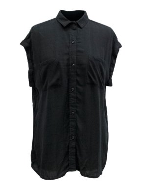 Rails Black Short Sleeve Button Down Top