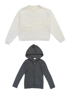 C de C Grey Knitted Hoodie & Bellerose Oatmeal Jumper