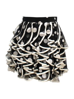 David Fielden Black and White Polka Dot Ruffle Skirt