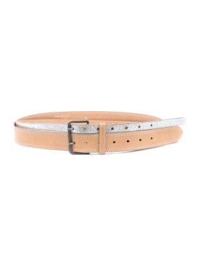 Dries van Noten Silver and Beige Belt
