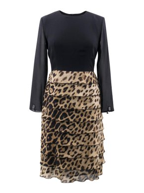 Moschino Cheap and Chic Leopard Ruffle Dress
