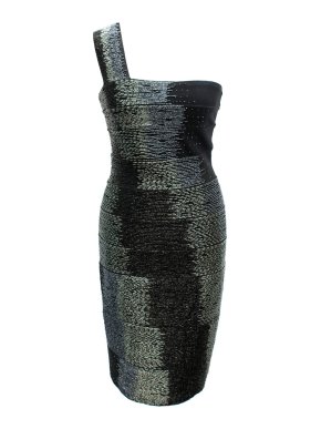 Herve Leger Black Beaded Bandage Dress