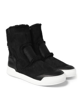 Balmain Shearling High-top Sneakers