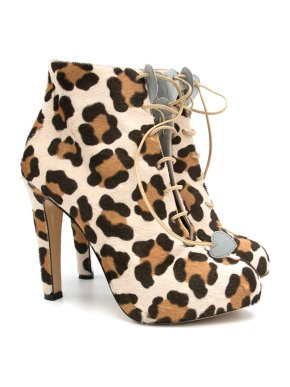 Charlotte Olympia Leopard Print Heeled Boots