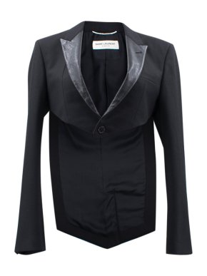 Saint Laurent Black Cropped Tailcoat Jacket