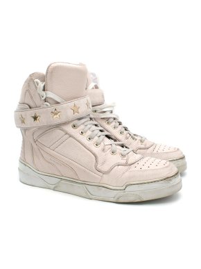 Givenchy Light Pink Leather Hi-Top Trainers