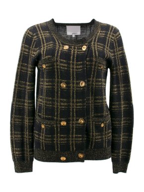 Phillip Lim Black and Gold Pattern Cardigan