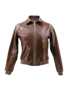 Hiller Bartley Brown Leather Bomber Jacket