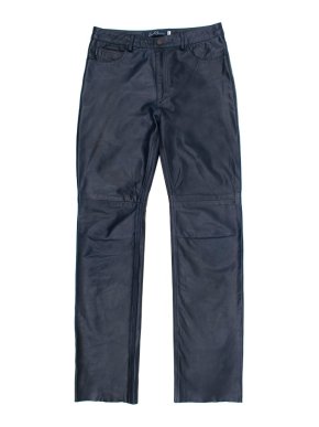 Earl Jean Navy Leather Trousers