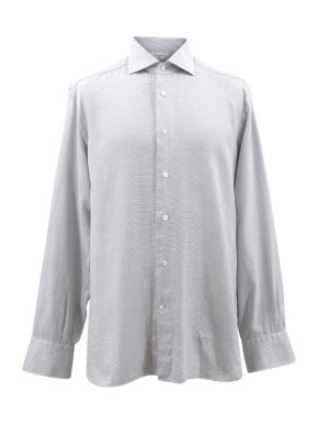 Ermenegildo Zegna Couture Black and White Pattern Shirt