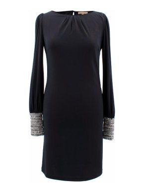Melissa Odabash Black Dress With Jewelled Cuffs
