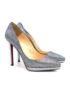 Christian Louboutin Grey Glitter Heels