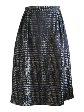The Fold black, gold and blue check skirt