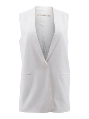 Jbrand White Sleeveless Blazer Jacket