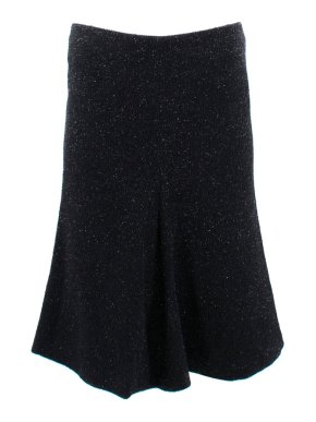 Alexander Mcqueen Black Sparkly Tweed Skirt