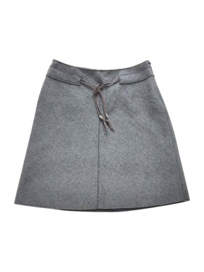 ROSSO35 dark grey wool mix jersey skirt