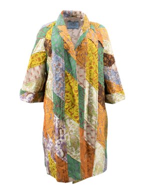 Prada Colourful Patchwork Print Coat